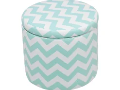 Clearance Beliani Pouf contenitore TUNICA Cotone Verde menta Bianco Verde