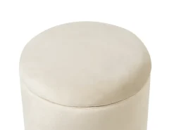 Best Beliani Pouf contenitore WENONA Velluto Beige chiaro Beige Nero