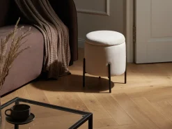 Best Beliani Pouf contenitore WENONA Velluto Beige chiaro Beige Nero