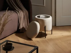Best Beliani Pouf contenitore WENONA Velluto Beige chiaro Beige Nero
