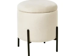 Best Beliani Pouf contenitore WENONA Velluto Beige chiaro Beige Nero