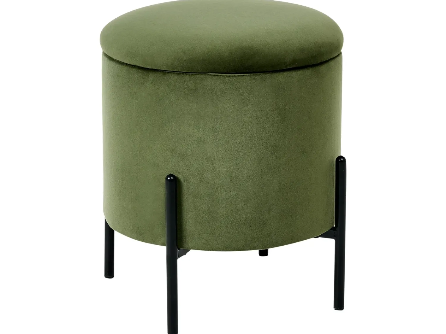 Discount Beliani Pouf contenitore WENONA Velluto Verde scuro Nero Verde