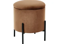 Sale Beliani Pouf contenitore WENONA Velluto Marrone scuro Marrone Nero