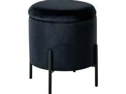 Outlet Beliani Pouf contenitore WENONA Velluto Nero
