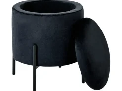 Outlet Beliani Pouf contenitore WENONA Velluto Nero