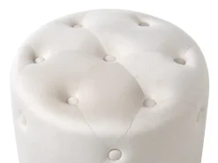Best Beliani Pouf COROLLA Velluto sporco Bianco