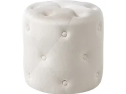 Best Beliani Pouf COROLLA Velluto sporco Bianco