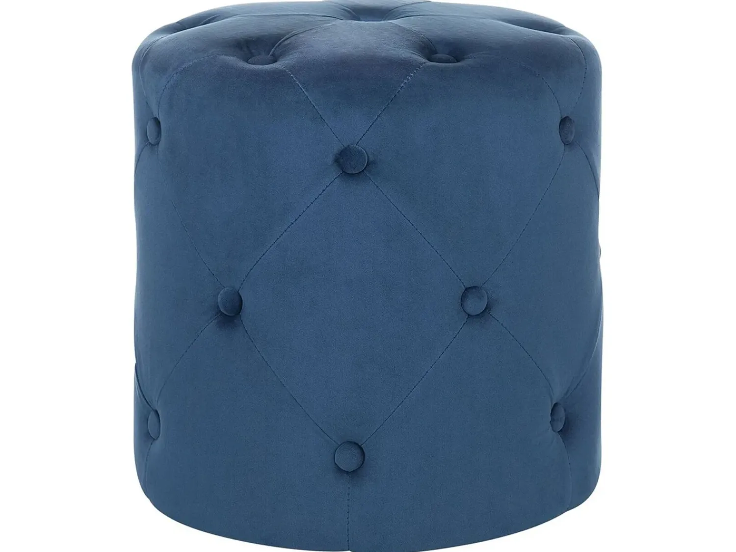 Clearance Beliani Pouf COROLLA Velluto scuro Blu