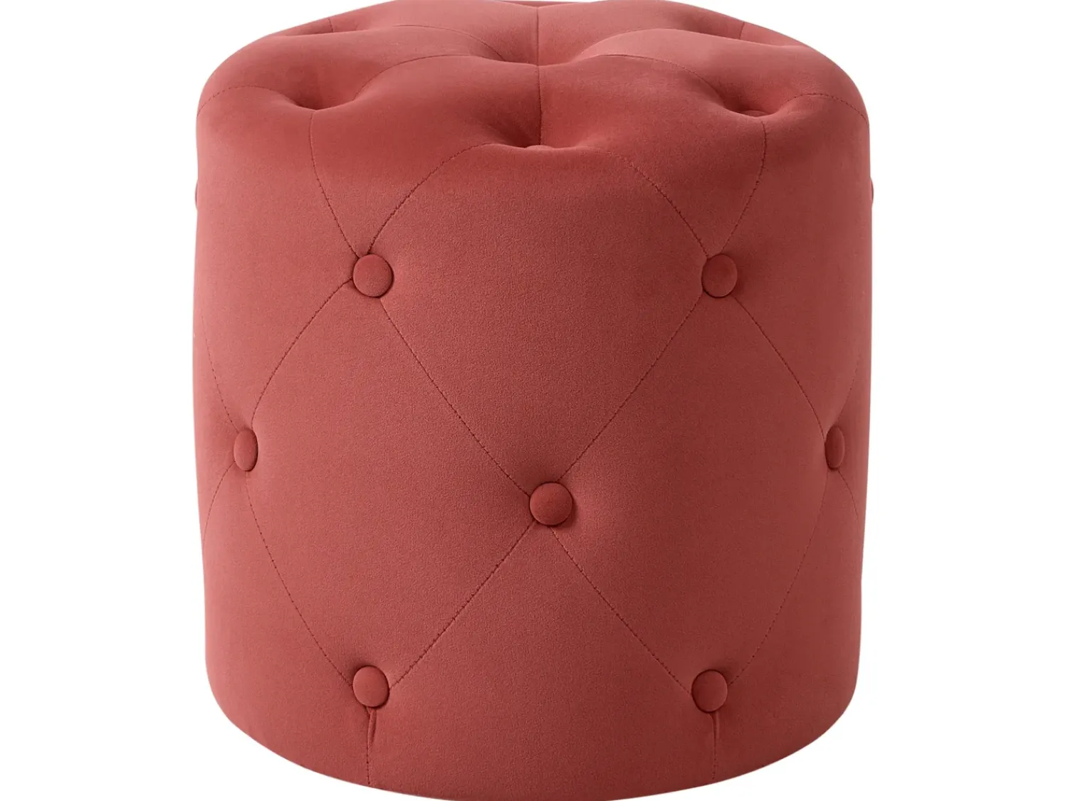 Outlet Beliani Pouf COROLLA Velluto Corallo Rosso