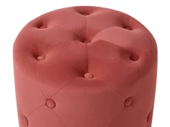 Outlet Beliani Pouf COROLLA Velluto Corallo Rosso