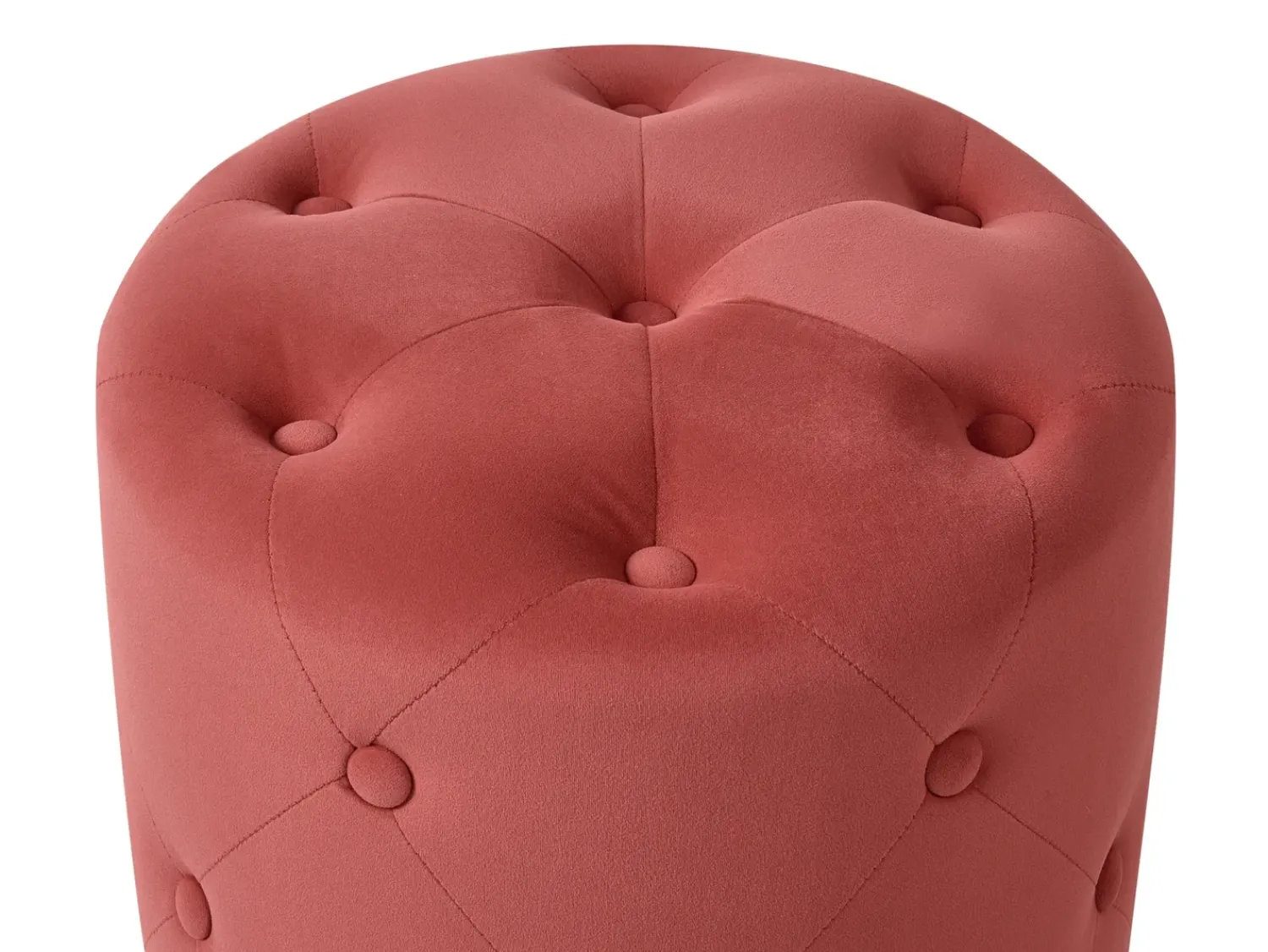 Outlet Beliani Pouf COROLLA Velluto Corallo Rosso