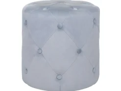 Online Beliani Pouf COROLLA Velluto chiaro Grigio
