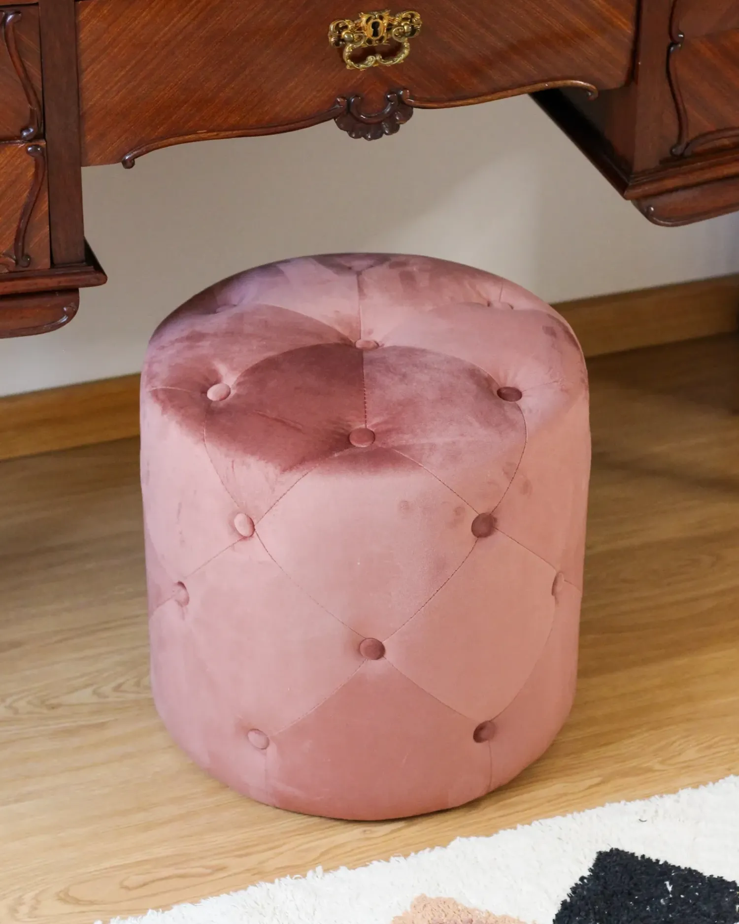 New Beliani Pouf COROLLA Velluto Rosa