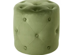 Beliani Pouf COROLLA Velluto oliva Verde