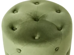 Beliani Pouf COROLLA Velluto oliva Verde