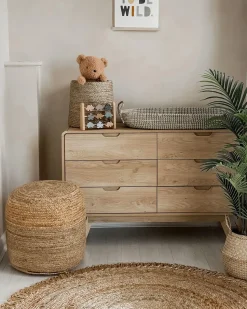 Hot Beliani Pouf DALAMA Iuta sabbia Beige