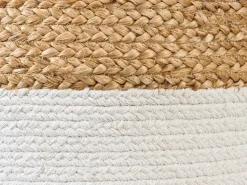 Clearance Beliani Pouf DALAMA Iuta Bianco Bianco Beige