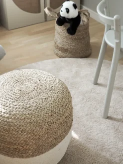 Clearance Beliani Pouf DALAMA Iuta Bianco Bianco Beige
