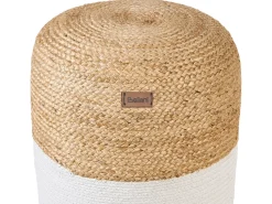 Clearance Beliani Pouf DALAMA Iuta Bianco Bianco Beige