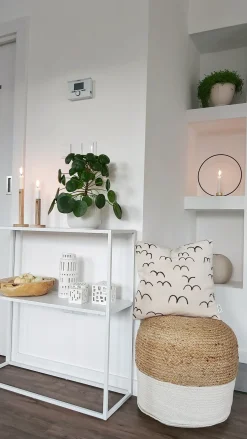 Clearance Beliani Pouf DALAMA Iuta Bianco Bianco Beige
