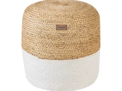 Clearance Beliani Pouf DALAMA Iuta Bianco Bianco Beige