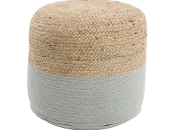 Online Beliani Pouf DALAMA Iuta Grigio chiaro Beige Grigio