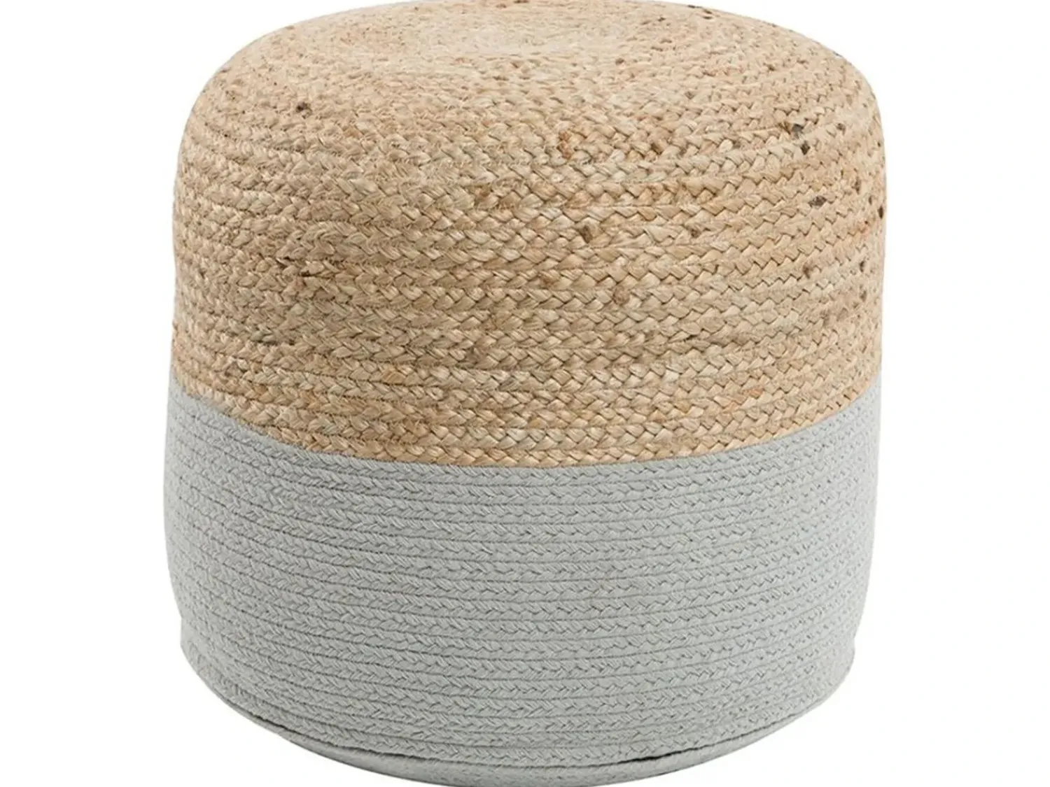 Online Beliani Pouf DALAMA Iuta Grigio chiaro Beige Grigio