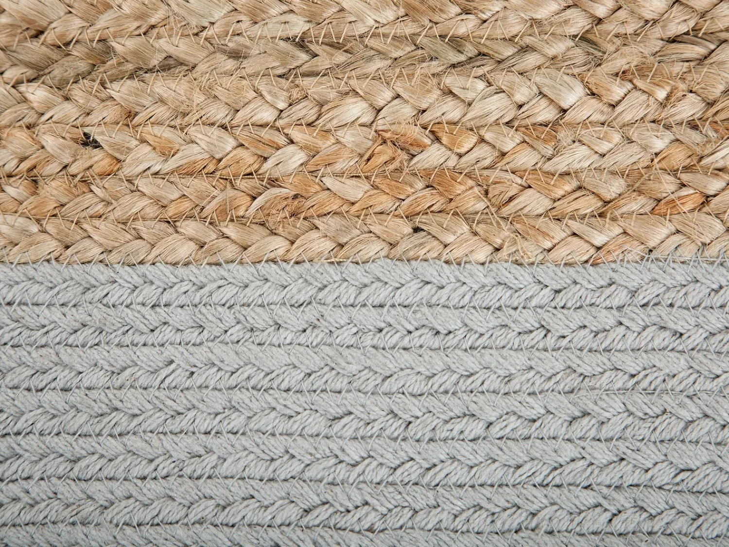 Online Beliani Pouf DALAMA Iuta Grigio chiaro Beige Grigio