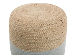Online Beliani Pouf DALAMA Iuta Grigio chiaro Beige Grigio