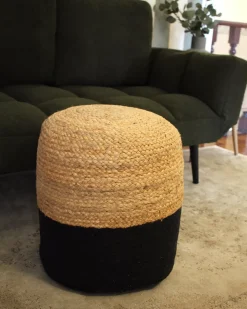 Sale Beliani Pouf DALAMA Iuta Nero Beige Nero