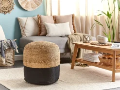 Sale Beliani Pouf DALAMA Iuta Nero Beige Nero