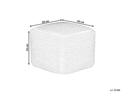 New Beliani Pouf DAMAN Cotone chiaro Beige