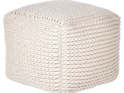 New Beliani Pouf DAMAN Cotone chiaro Beige