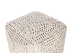 New Beliani Pouf DAMAN Cotone chiaro Beige