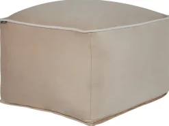 Hot Beliani Pouf DAREYN Velluto sabbia Beige