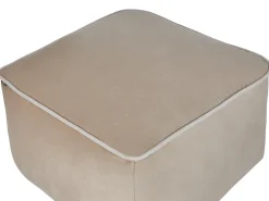 Hot Beliani Pouf DAREYN Velluto sabbia Beige