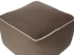 Discount Beliani Pouf DAREYN Velluto Marrone Beige Marrone