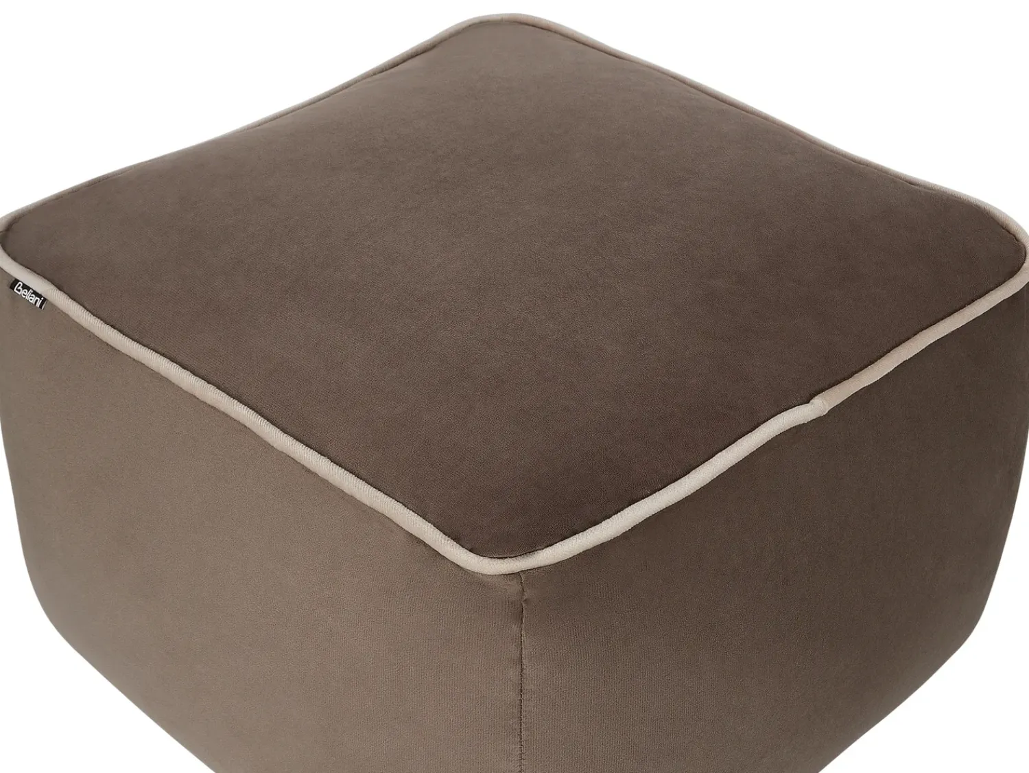 Discount Beliani Pouf DAREYN Velluto Marrone Beige Marrone