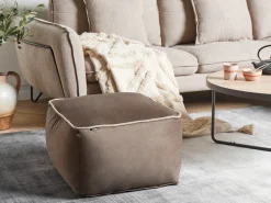 Discount Beliani Pouf DAREYN Velluto Marrone Beige Marrone