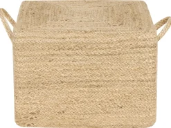 Hot Beliani Pouf DHADAR Iuta Naturale Beige Naturale
