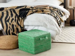 Beliani Pouf DHADAR Iuta Verde