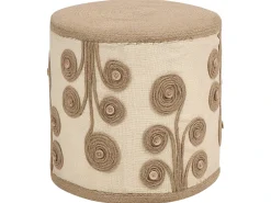 Hot Beliani Pouf DIMAN Iuta Bianco Bianco Beige