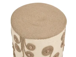 Hot Beliani Pouf DIMAN Iuta Bianco Bianco Beige