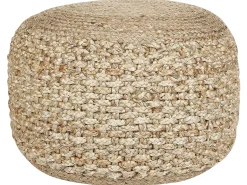 Hot Beliani Pouf DINNI Iuta Beige