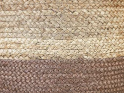 New Beliani Pouf DUKI Iuta Marrone Beige Naturale Marrone