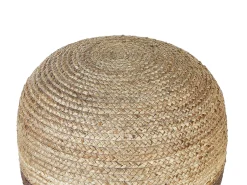 New Beliani Pouf DUKI Iuta Marrone Beige Naturale Marrone