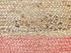 Online Beliani Pouf DUKI Iuta Rosa Beige Naturale Rosa