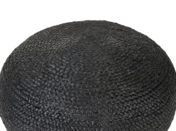 Hot Beliani Pouf DUKKI Iuta Nero Naturale Nero