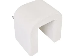 Beliani Pouf ESTES Bouclé sporco Bianco