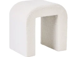 Beliani Pouf ESTES Bouclé sporco Bianco